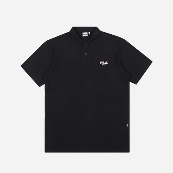 Camisas Polo Fila Hombre Negras - Small Logo Basic Collared S/S - España 531492OQJ